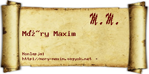 Móry Maxim névjegykártya