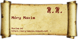 Móry Maxim névjegykártya